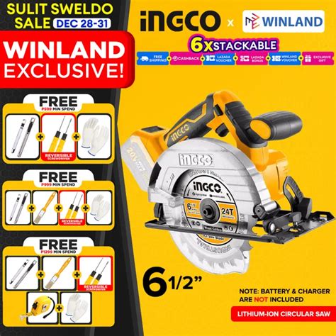 Ingco By Winland V Lithium Ion Cordless Circular Saw Csli