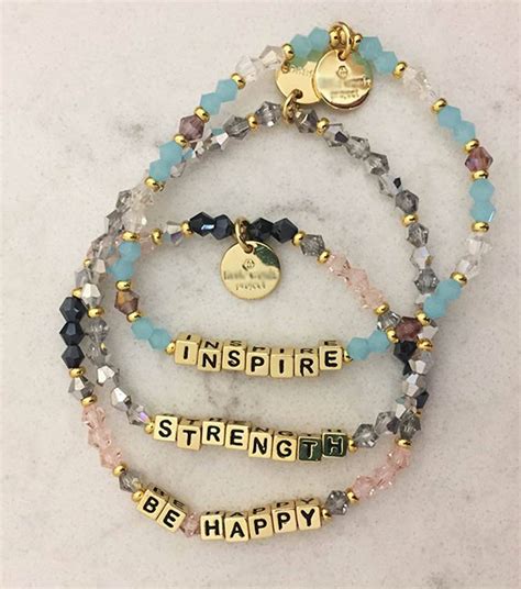 Uplifting Word Bracelets With Gold Beads