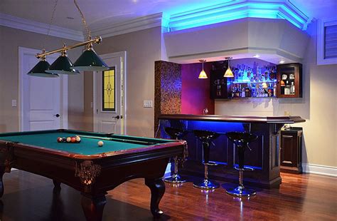 Finished Basement Game Room Pool Billiards Fusboll Darts Pool