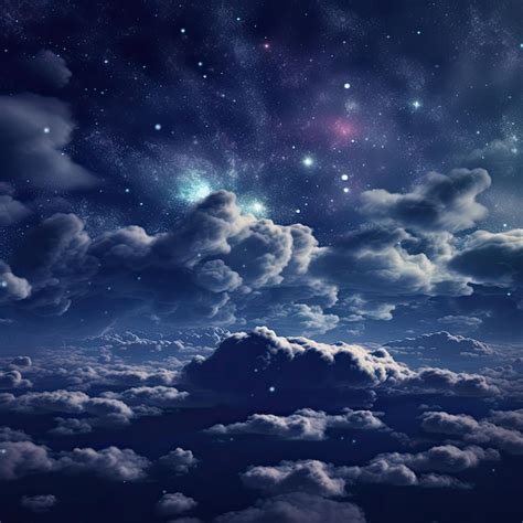 Premium AI Image | Sky with clouds and stars