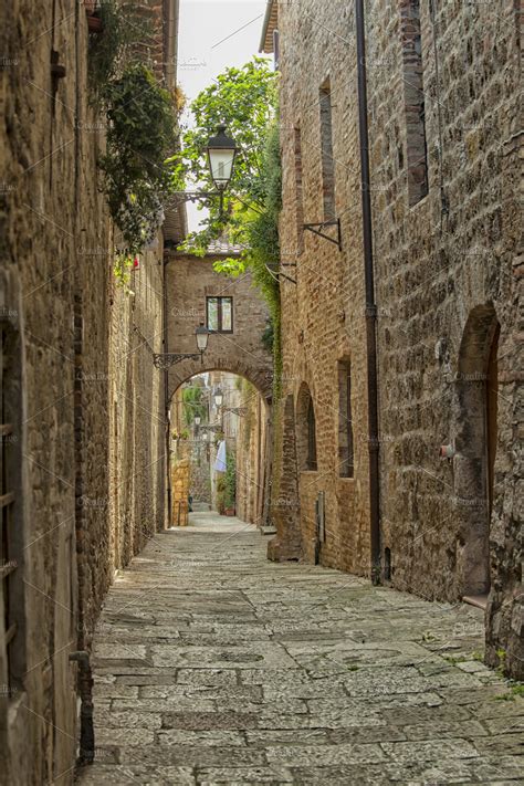 Italian Cobblestone Street High Quality Architecture Stock Photos