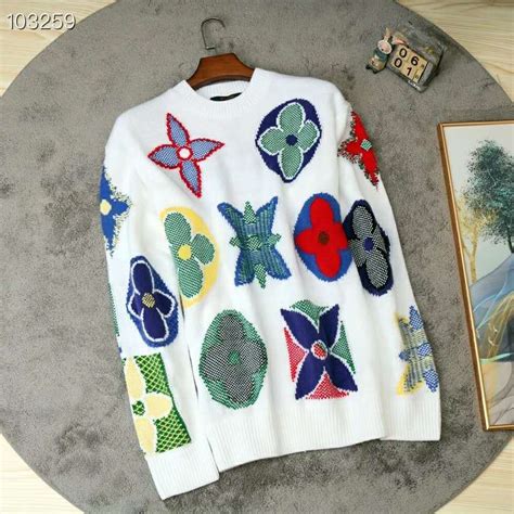 Louis Vuitton Lv Women Multicolor Monogram Crewneck Flowers Sweater 100