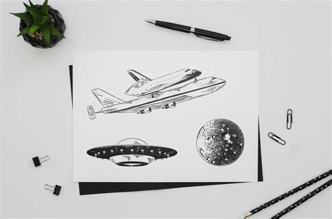 Space Sketches and Posters Set – MasterBundles