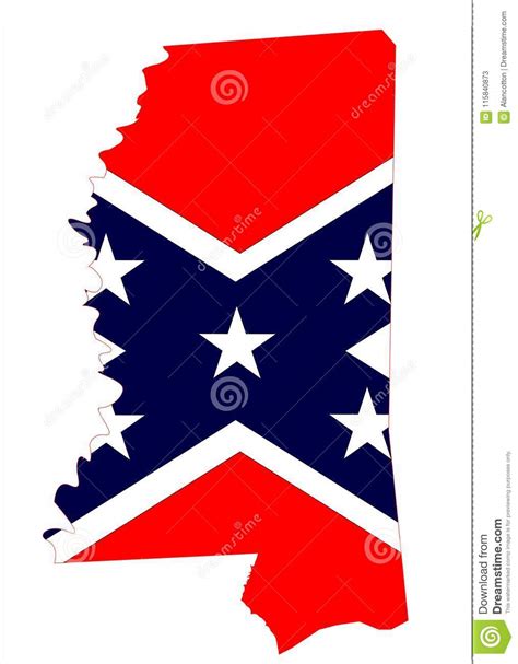 Mapa De Mississippi Y Bandera Confederada Ilustraci N Del Vector