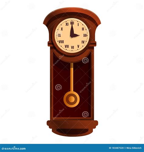 Kinetic Pendulum Clock Icon Cartoon Style Vector Illustration