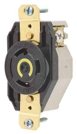 Hubbell 30A Twist Lock Receptacle 2P 3W 125VAC L5 30R BK HBL2610 Zoro