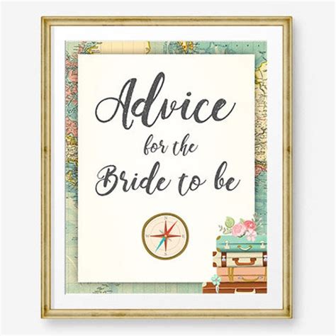 Advice For The Bride Sign Bridal Shower Printable Sign Miss To Etsy