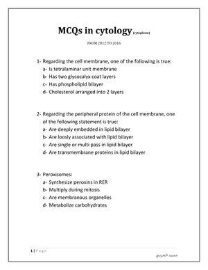 Nervous Tissue Mcq Histology General Histology Studocu