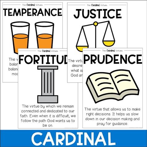 Theological and Cardinal Virtues Posters - Etsy