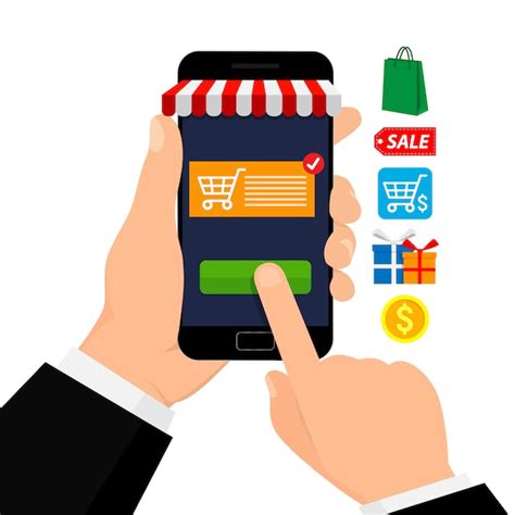 Premium Vector Mobile Shopping Mobile Marketing App Store