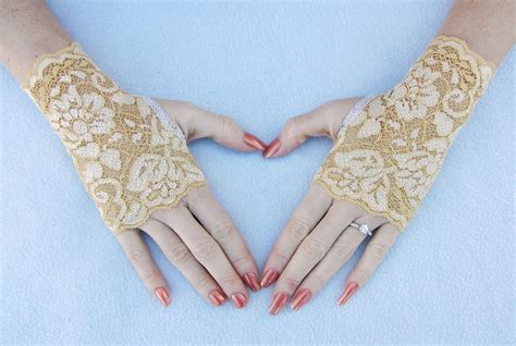 Gold Lace Fingerless Gloves