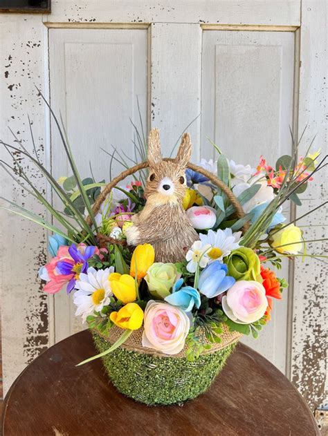 Easter Bunny Centerpiece Farmhouse Rabbit Table Decor Spring Rabbit