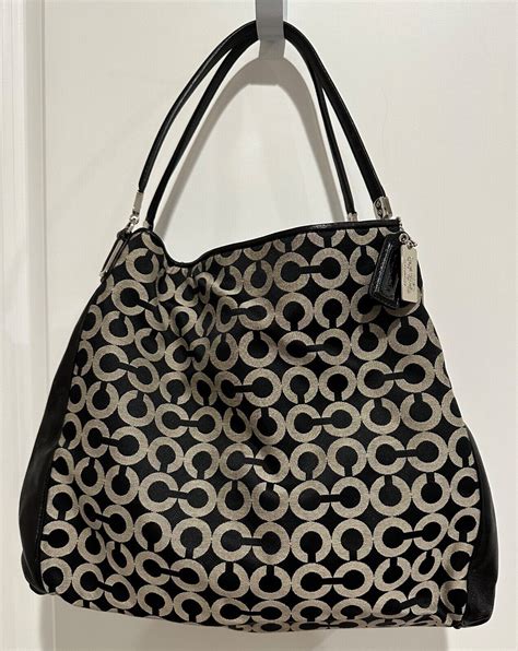 Coach Madison Phoebe Op Art Sateen And Leather Signat Gem