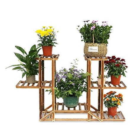 Soporte De Madera Para Plantas Macetas Racks De Flores Con 6 Estantes