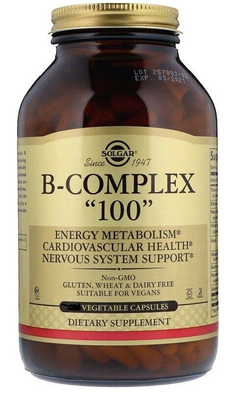 Solgar Vitamin B Complex 100 Extra High Potency 100 Vegetable Caps