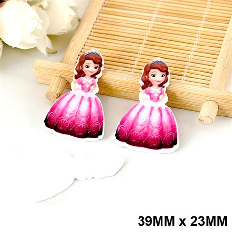 Pcs Lot Cartoon Red Dress Princess Flat Back Resin Kawaii Diy Planar