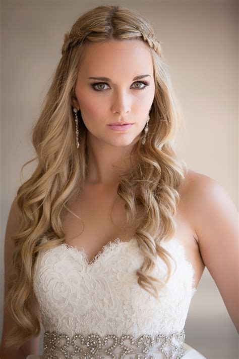 Beautiful Blonde Bride With Braids Portrait By Roberto Valenzuela