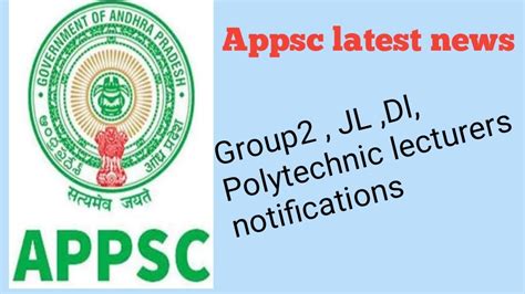 Appsc Updates Group Jl Dl Polytechnic Lecturers Notifications