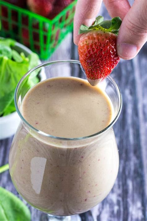 Simple Strawberry Spinach Flax Seed Smoothie • Dishing Delish