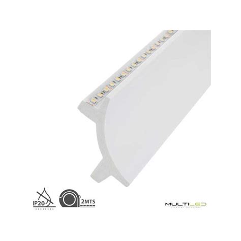 Perfil Moldura De Poliestireno Para Techo Tira Led Curve Eco 2 Metros