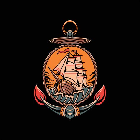 ship anchor tattoo vector design 37961150 Vector Art at Vecteezy