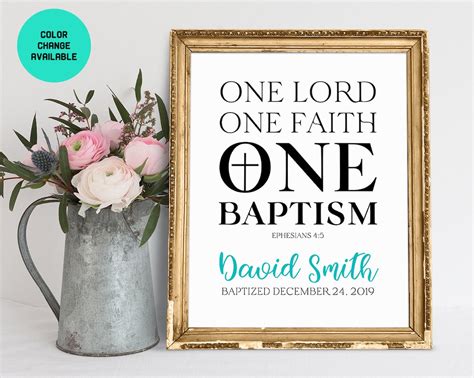 One Lord One Faith One Baptism Baptism Sign Baptism | Etsy