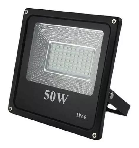 Foco LED Bivolt de 50 W impermeable frío IP66 color negro luz