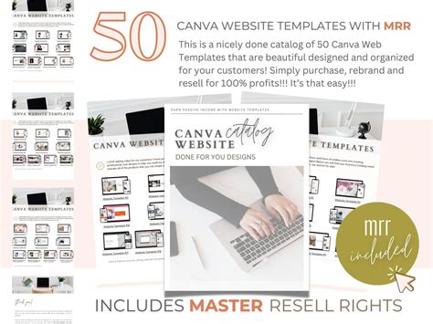 50 Customizable Canva Website Templates With MRR - Etsy