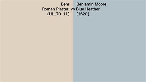 Behr Roman Plaster Ul170 11 Vs Benjamin Moore Blue Heather 1620