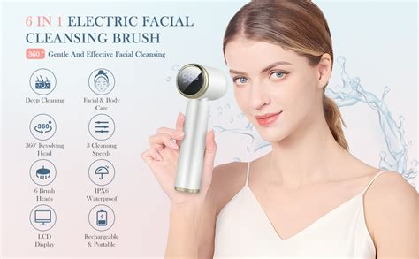 Facial Cleansing Brush Electric Usb Rechargeable Face Brush With Ipx6 Waterproof 3 Speed