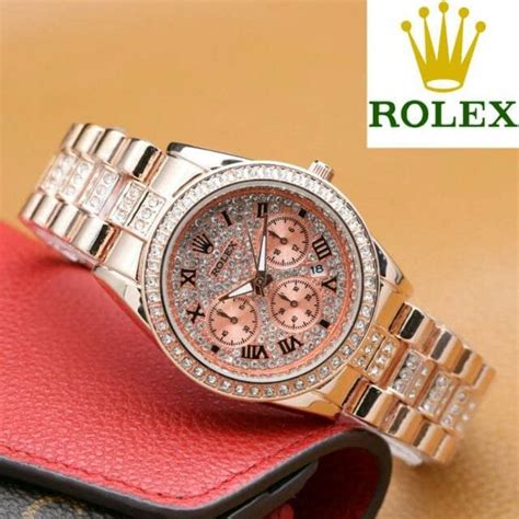 Jual Jam Tangan Rolex Romawi Diamond Chrono Off Rose Gold Rx005 Jam