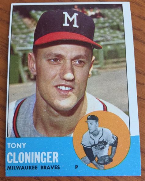 Tony Cloninger Topps Milwaukee Braves Baseball Nrmt Ebay