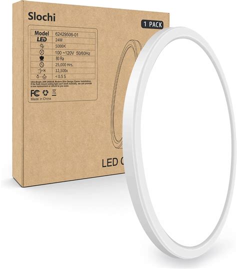 Slochi Pack Led Flush Mount Ceiling Light Fixture White Inch Watt