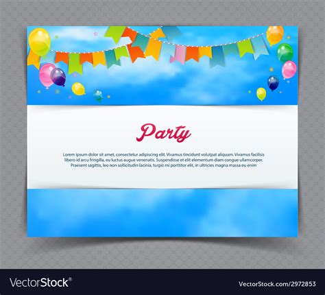 Party banner with flags and balloons Royalty Free Vector