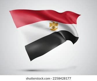 Egypt Vector Flag Waves Bends Waving Stock Vector Royalty Free