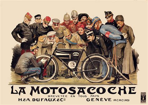 La Motosacoche Vintage Motorcycle Poster Arty Posters