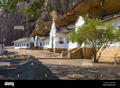 At The Ancient Buddhist Cave Temple Rangiri Dambulu Raja Maha Viharaya