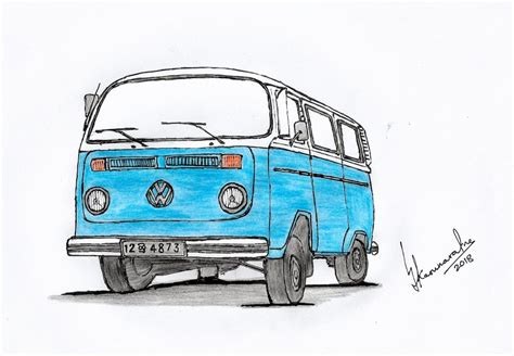 Volkswagen Bus Drawing at PaintingValley.com | Explore collection of Volkswagen Bus Drawing