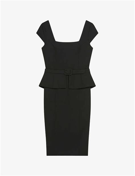 Ted Baker Fleuurr Belted Stretch Woven Midi Dress