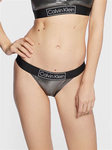 Calvin Klein Swimwear Dół od bikini KW0KW01950 Czarny Modivo pl