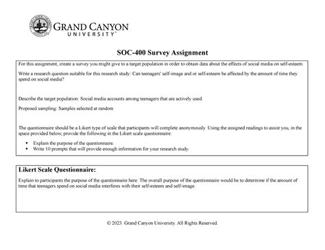 SOC 400 Survey Assignment SOC 400 GCU Studocu