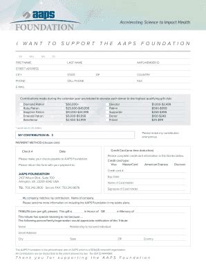 Fillable Online Aaps Aaps Foundation Contribution Formindd Fax