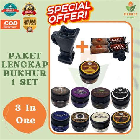 Jual Paket 3in1 Bukhur Buhur Dupa Arab Wewangian Paket Lengkap Komplit