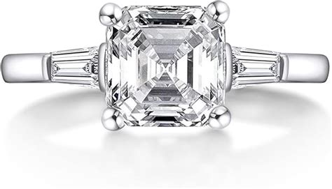 3 Carat Asscher Cut Diamond Engagement Rings