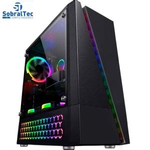 Gabinete Gamer Bg 018 Preto Bluecase Sem Fonte Led Rgb Usb 3 0