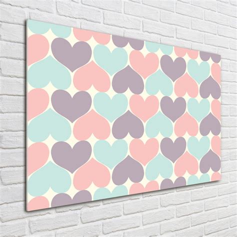 Ebern Designs Glasbild Colorful Hearts Wayfair De