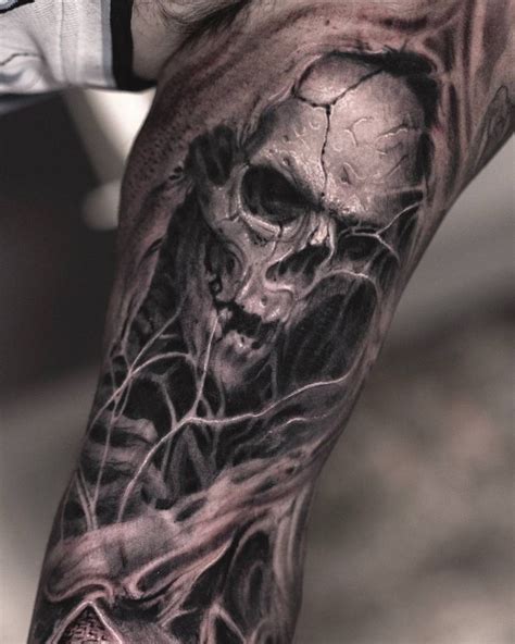 Tattoo Artist Darwin Enriquez INKPPL Skull Sleeve Tattoos