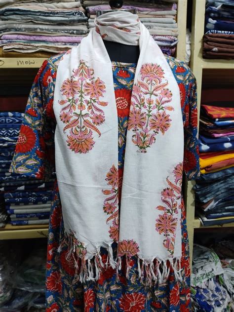 Vandana Textile Casual Wear Beautiful Hand Block Printed Cotton Stole At Rs 155 Piece In Jaipur