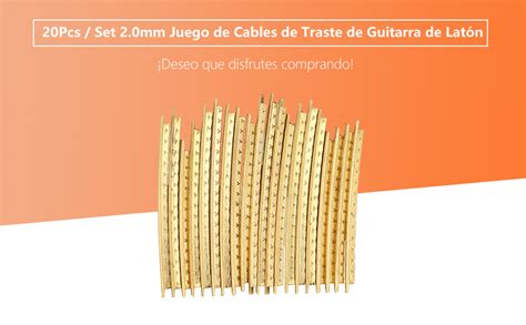 Dilwe 20Pcs Set Guitar Fretwire Brass 2 0mm Fret Wire Set For Folk