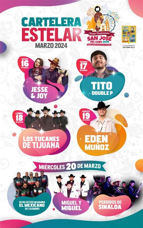 Por fin Cartelera oficial de las Fiestas San José del Cabo